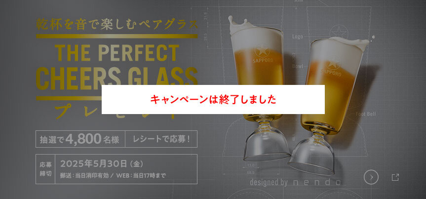 ザ・パーフェクトチアーズグラスキャンペーン キャンペーンは終了しました