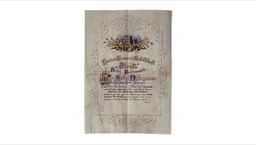 The certificate Nakagawa received from the Berlin Beer Brewery
