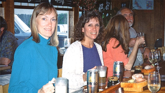 Beer lovers at the sushi bar