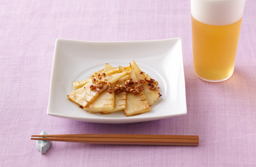 焼きたけのこの花椒（ホワジャオ）タレがけ