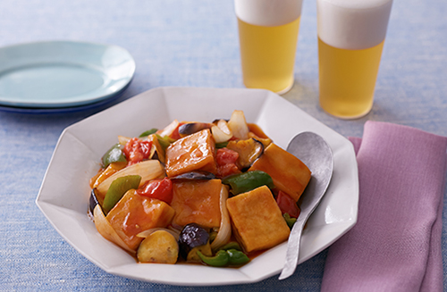 高野豆腐と野菜の甘酢炒め