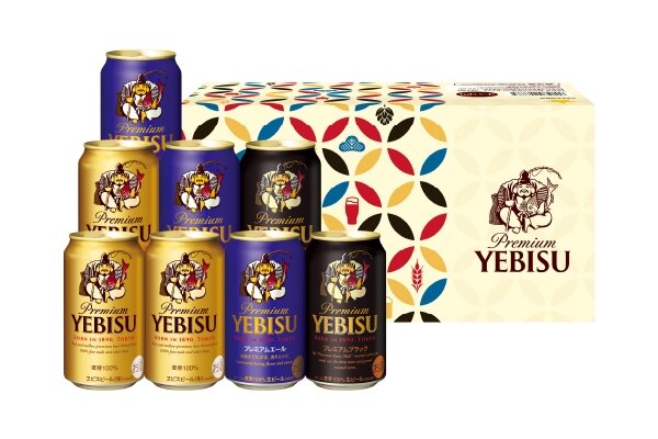 ヱビスビール缶350ml×3本、ヱビス プレミアムエール缶350ml×3本、ヱビス プレミアムブラック缶350ml×2本